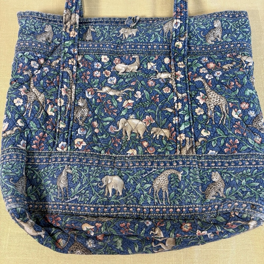 Vtg Vera Bradley Animal Kingdom Safari Quilted Purse Shoulder Bag Retired Toggle - Picture 2 of 9